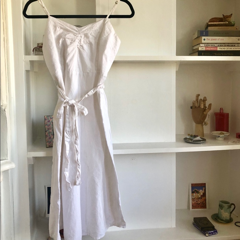 Adorable white linen dress